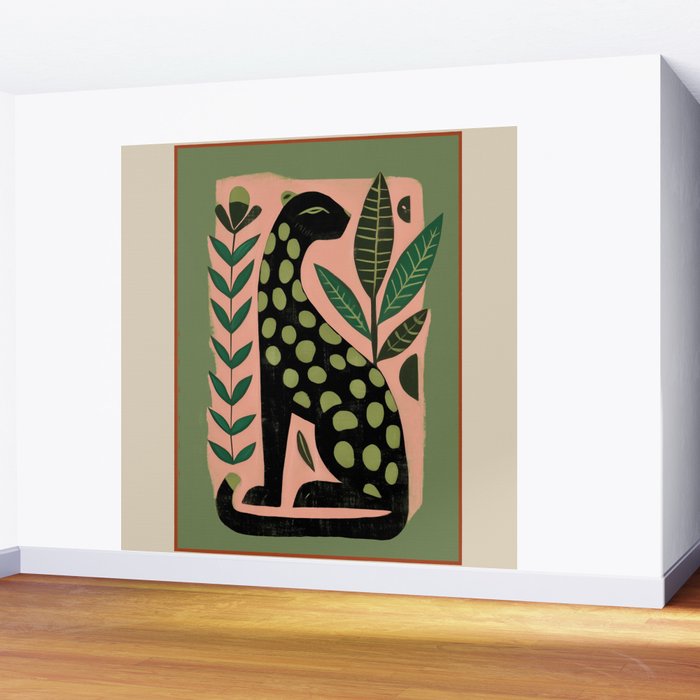 Spotted Cat Wall Mural Gallery Image 2