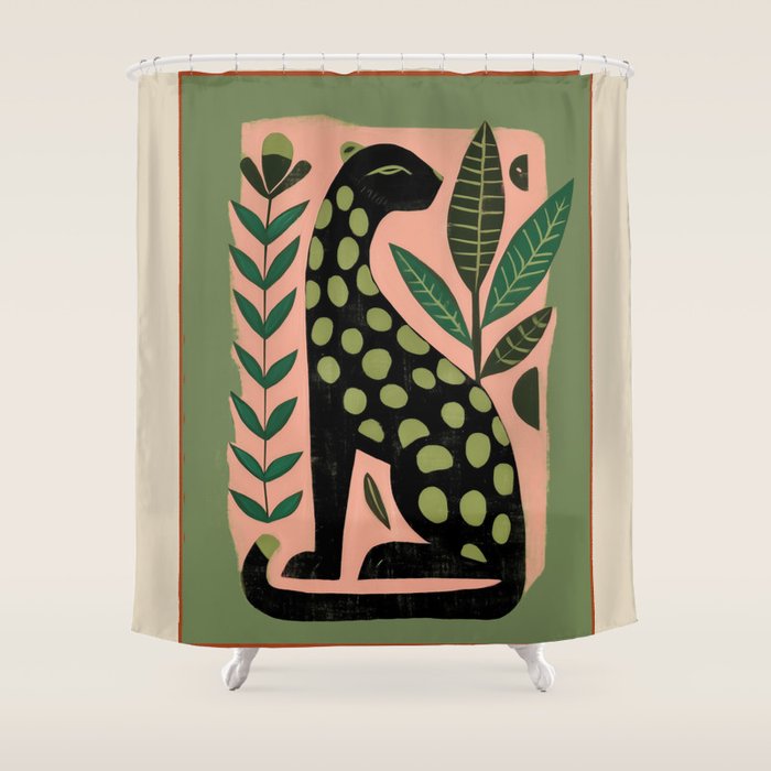 Spotted Cat Shower Curtain Gallery Image 1