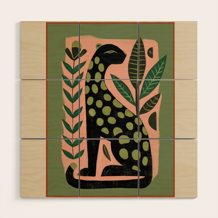 Spotted Cat Wood Wall Art Gallery Image 1