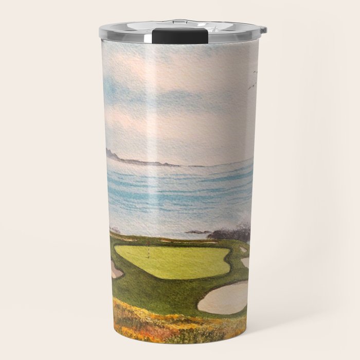 Pebble Beach Golf Course Signature Hole 7 Travel Mug Gallery Image 1