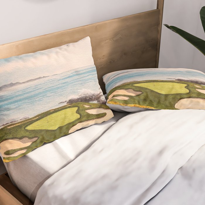 Pebble Beach Golf Course Signature Hole 7 Pillow Sham Gallery Image 2