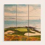 Pebble Beach Golf Course Signature Hole 7 Wood Wall Art Gallery Image 1