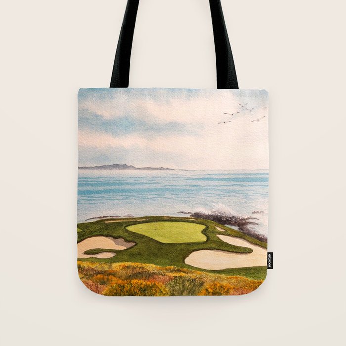 Pebble Beach Golf Course Signature Hole 7 Tote Bag Gallery Image 1