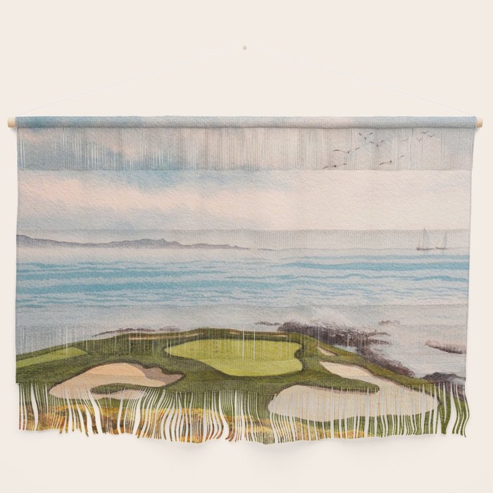 Pebble Beach Golf Course Signature Hole 7 Wall Hanging Gallery Image 1