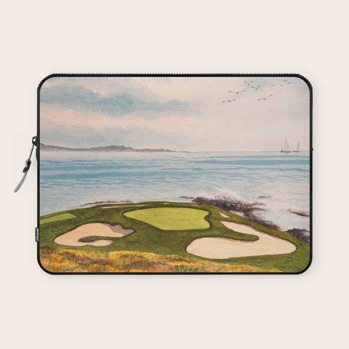 Pebble Beach Golf Course Signature Hole 7 Laptop Sleeve Gallery Image 1
