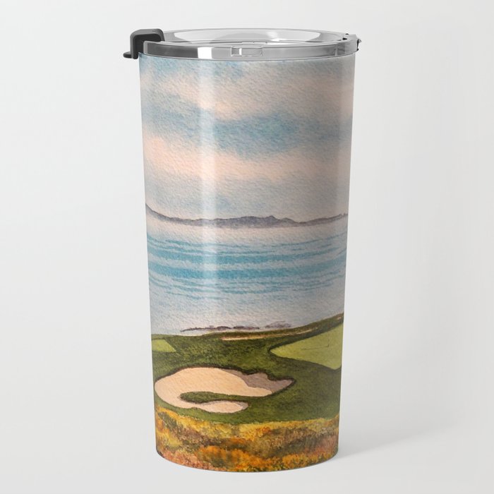 Pebble Beach Golf Course Signature Hole 7 Travel Mug Gallery Image 3