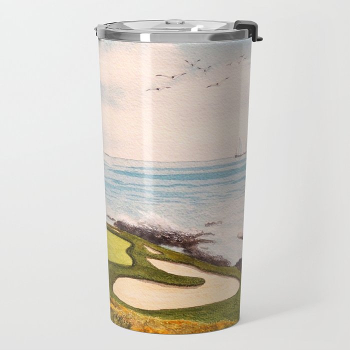 Pebble Beach Golf Course Signature Hole 7 Travel Mug Gallery Image 2