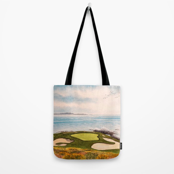 Pebble Beach Golf Course Signature Hole 7 Tote Bag Gallery Image 2