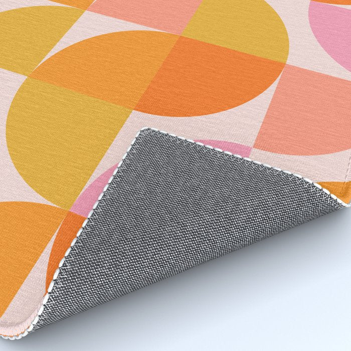 Mid Century Mod Geometry in Pink and Orange Rug Gallery Image 4