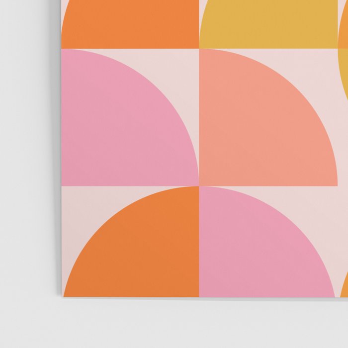Mid Century Mod Geometry in Pink and Orange Poster Gallery Image 3