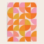 Mid Century Mod Geometry in Pink and Orange Poster Gallery Image 4