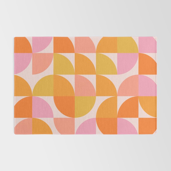 Mid Century Mod Geometry in Pink and Orange Rug Gallery Image 2
