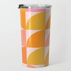 Mid Century Mod Geometry in Pink and Orange Travel Mug Gallery Image 3
