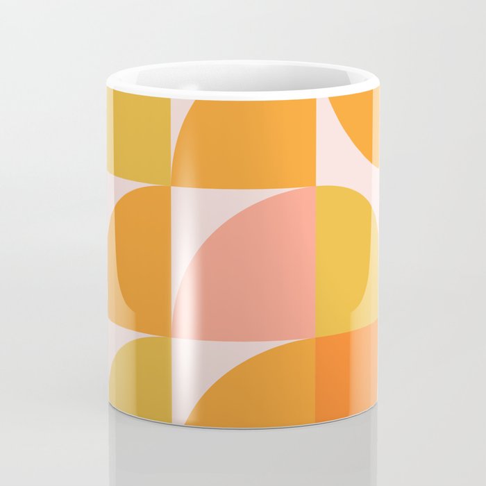 Mid Century Mod Geometry in Pink and Orange Coffee Mug Gallery Image 4