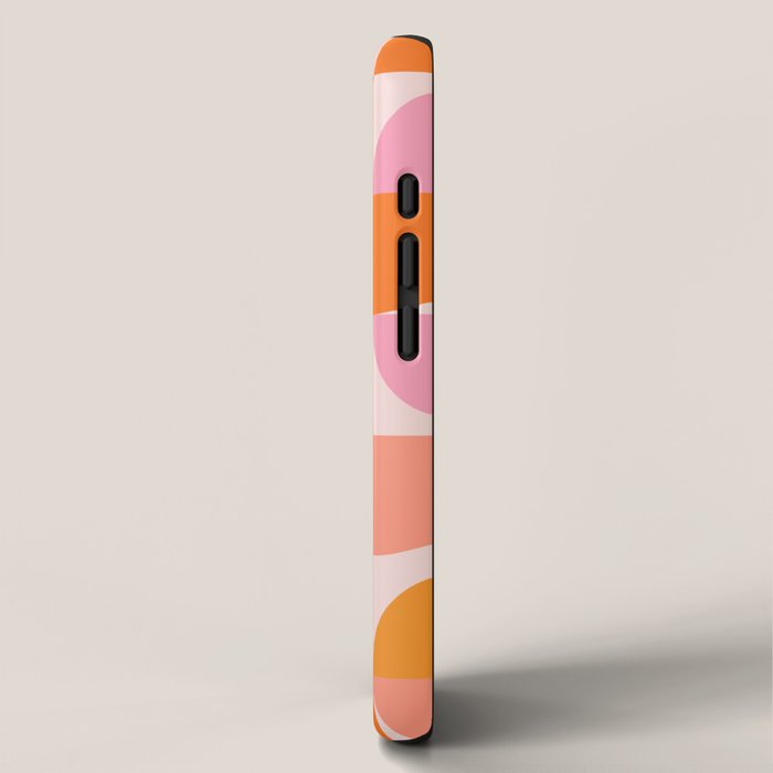 Mid Century Mod Geometry in Pink and Orange iPhone Case Gallery Image 2