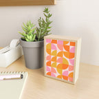 Mid Century Mod Geometry in Pink and Orange Mini Art Print Gallery Image 2