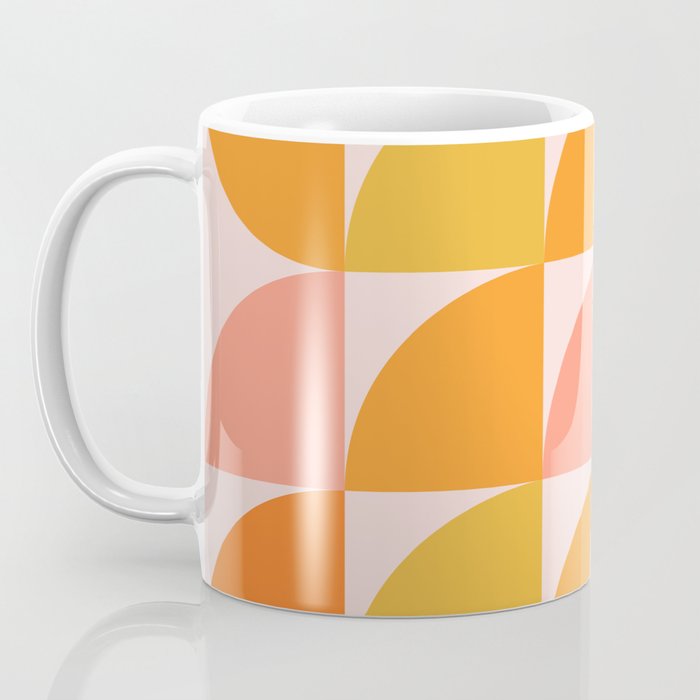 Mid Century Mod Geometry in Pink and Orange Coffee Mug Gallery Image 3