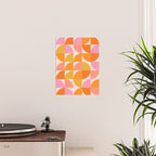 Mid Century Mod Geometry in Pink and Orange Poster Gallery Image 2