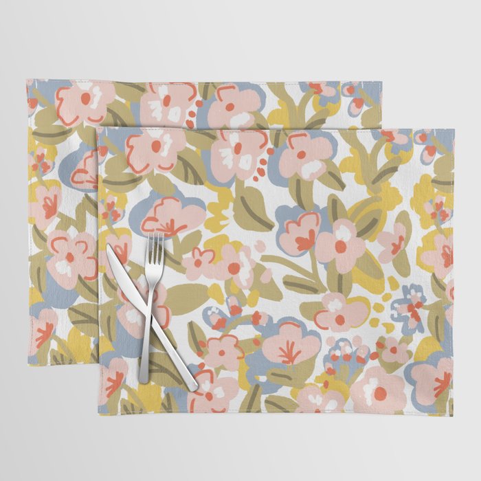Colorful flower pattern Placemat Gallery Image 1
