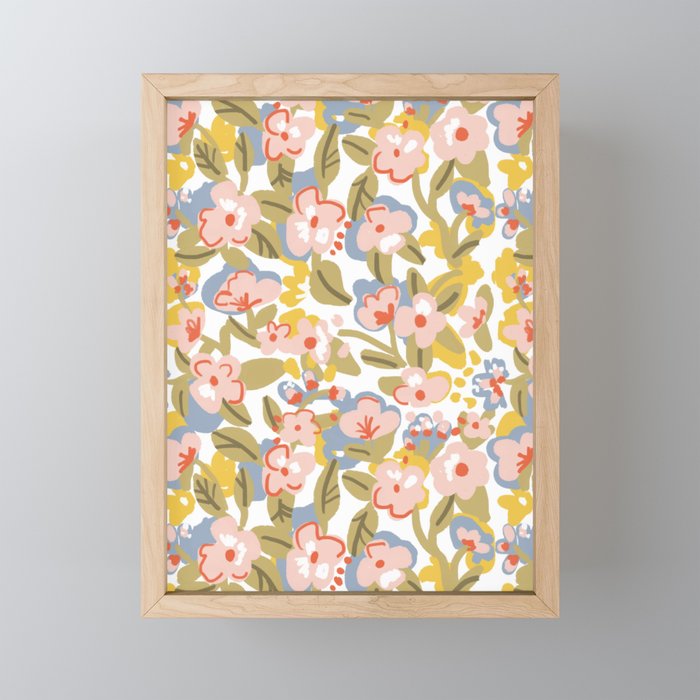 Colorful flower pattern Mini Art Print Gallery Image 1