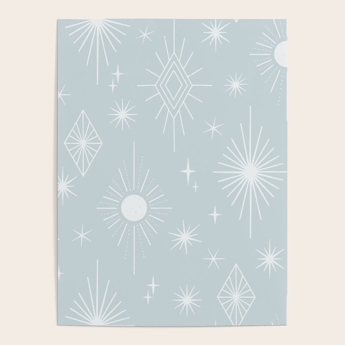 Celestial Boho Diamonds . Silver Sky Poster Gallery Image 4