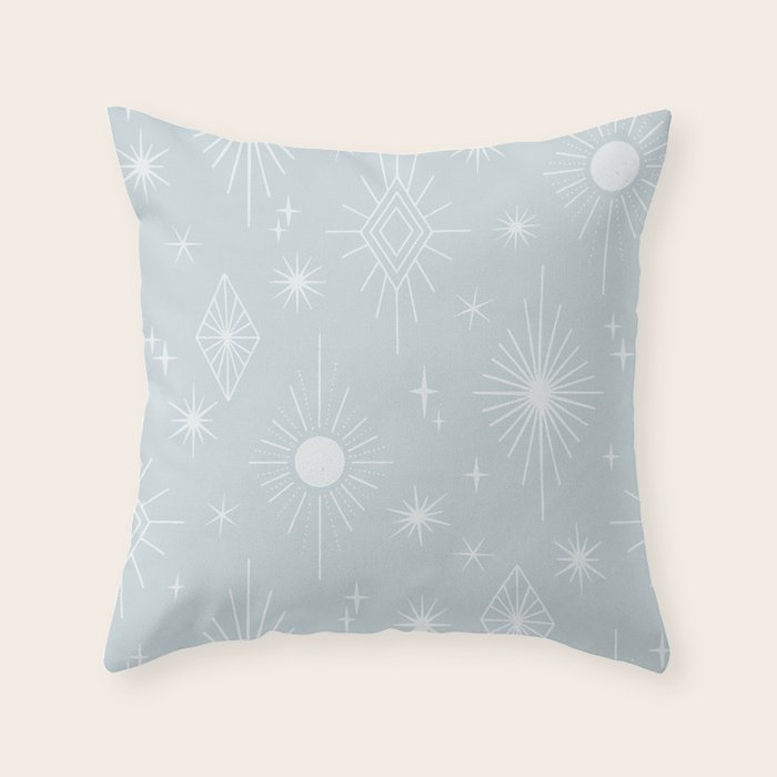 Celestial Boho Diamonds . Silver Sky Throw Pillow Gallery Image 6
