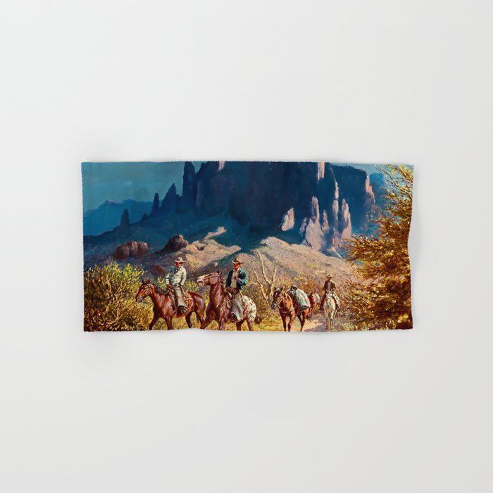 âSuperstition Trailâ by Western Painting Bath Towel Gallery Image 1