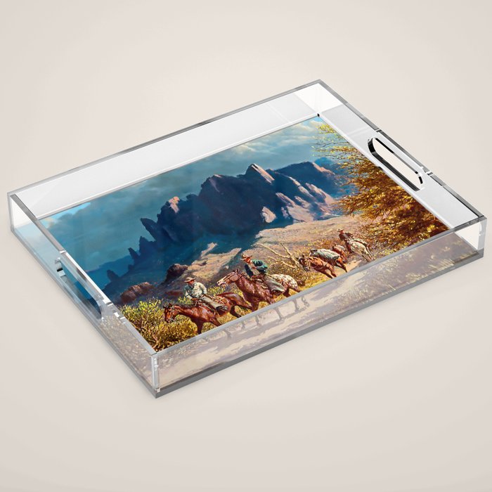 âSuperstition Trailâ by Western Painting Acrylic Tray Gallery Image 1