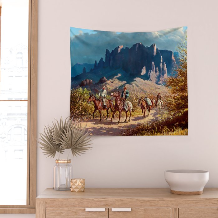 âSuperstition Trailâ by Western Painting Wall Tapestry Gallery Image 2