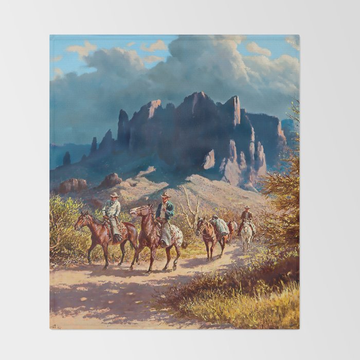 âSuperstition Trailâ by Western Painting Throw Blanket Gallery Image 2