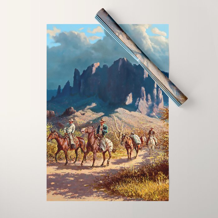 âSuperstition Trailâ by Western Painting Wrapping Paper Gallery Image 1