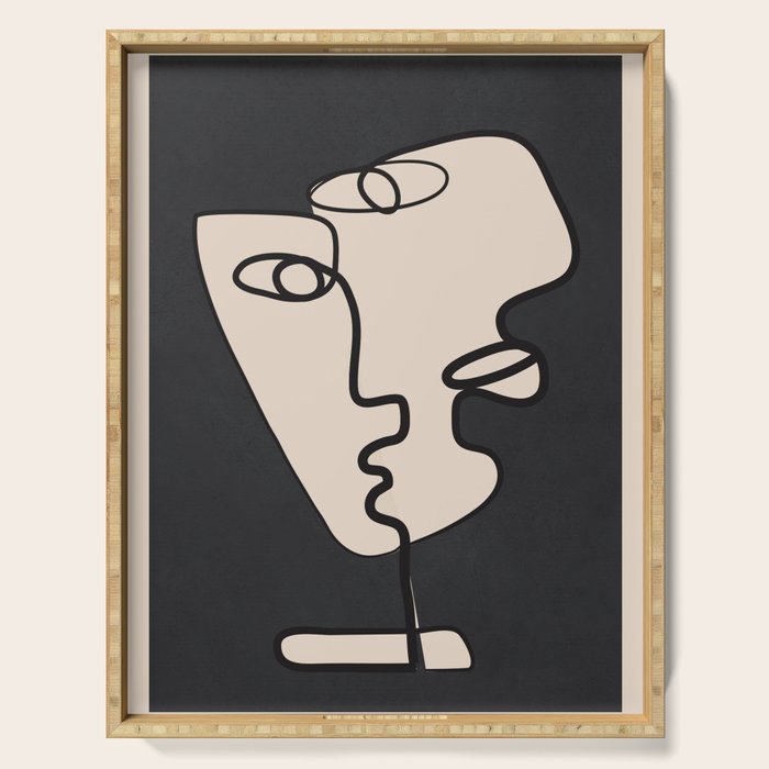 Interwoven Faces 1 Serving Tray Gallery Image 1