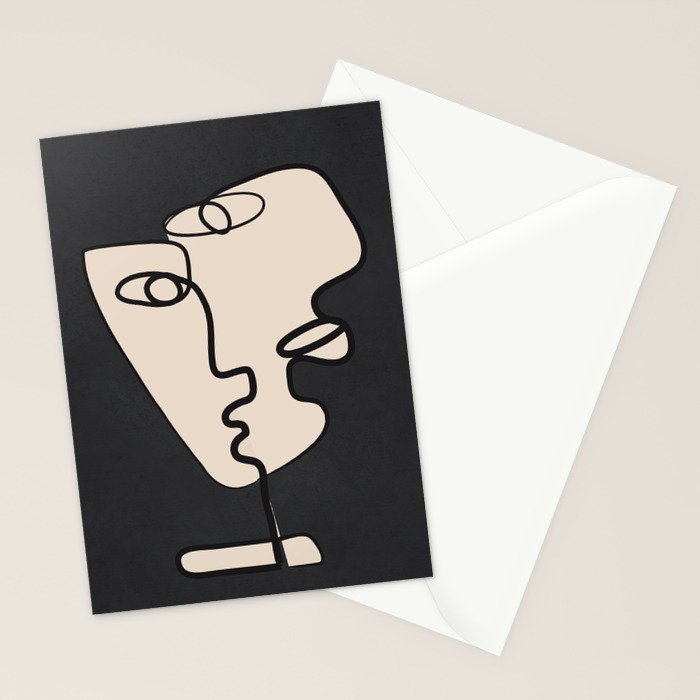 Interwoven Faces 1 Stationery Card Gallery Image 2