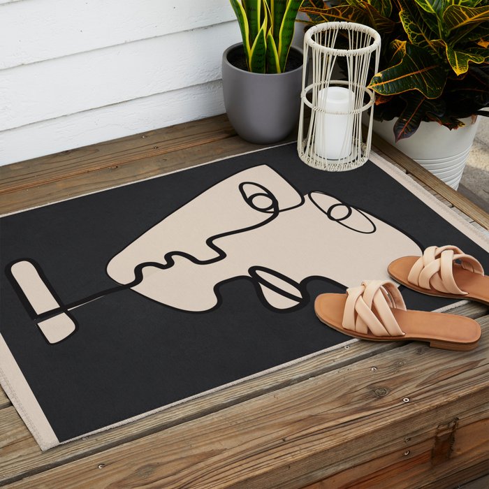 Interwoven Faces 1 Outdoor Rug Gallery Image 2