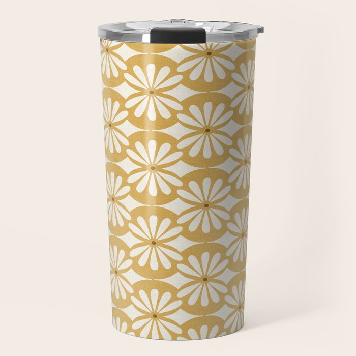Solstice Boho Geometric Goldenrod Travel Mug Gallery Image 1