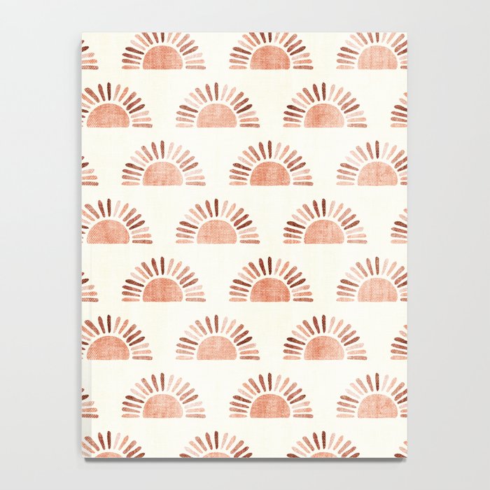 block print suns - multi colored terra cotta Notebook Gallery Image 4