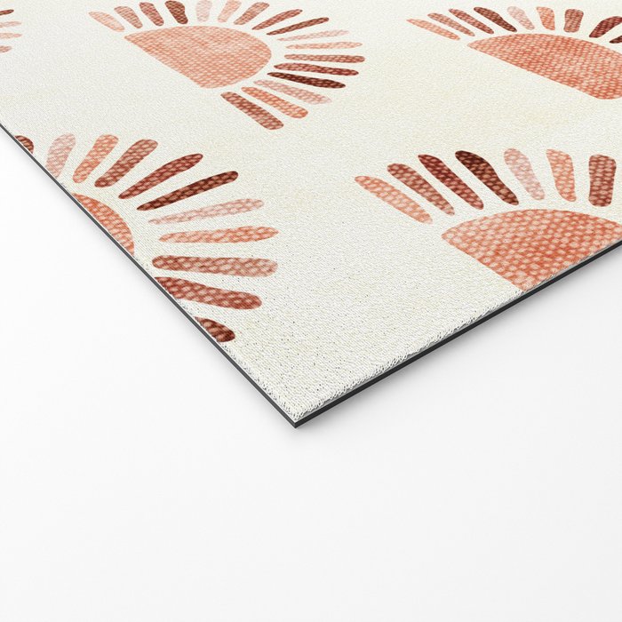 block print suns - multi colored terra cotta Welcome Mat Gallery Image 2