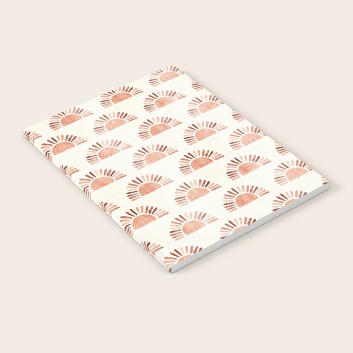 block print suns - multi colored terra cotta Notebook Gallery Image 2