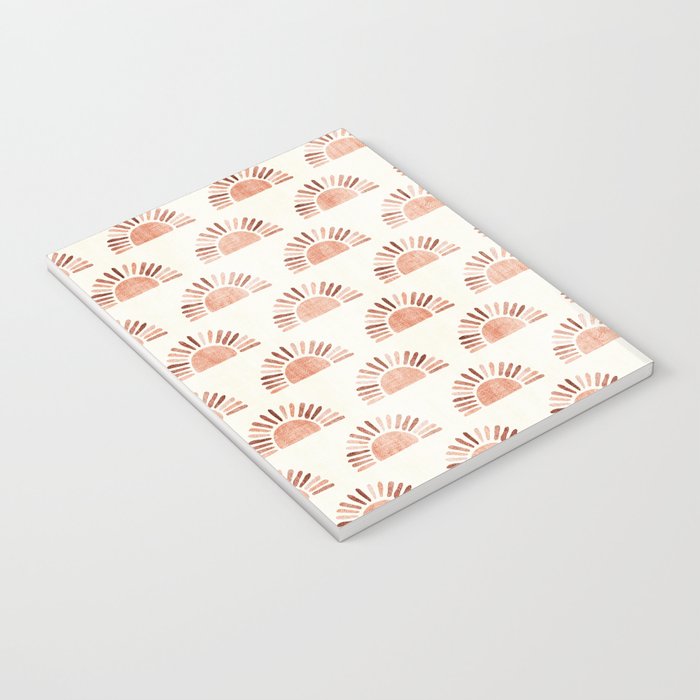 block print suns - multi colored terra cotta Notebook Gallery Image 3