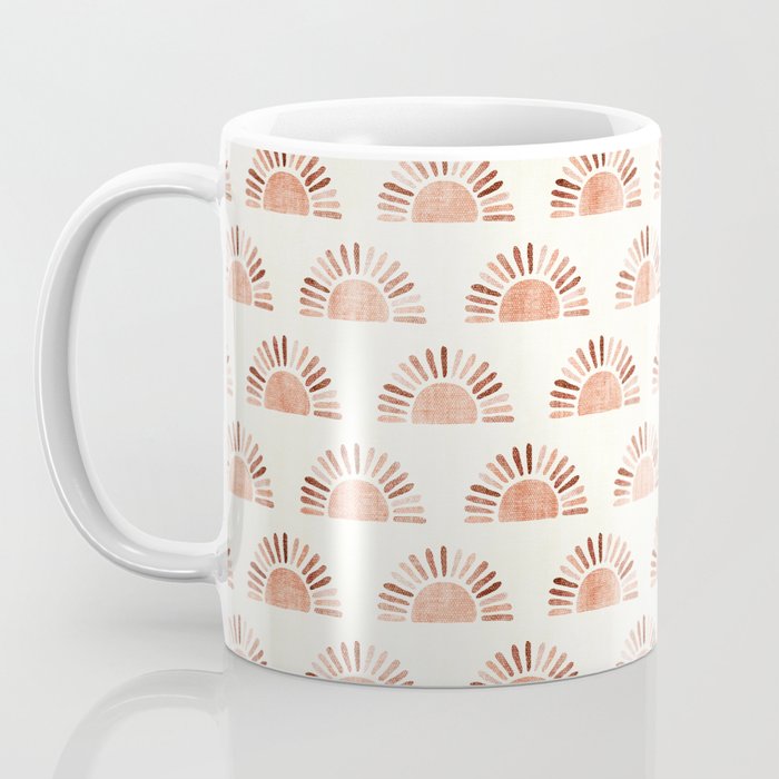 block print suns - multi colored terra cotta Coffee Mug Gallery Image 3