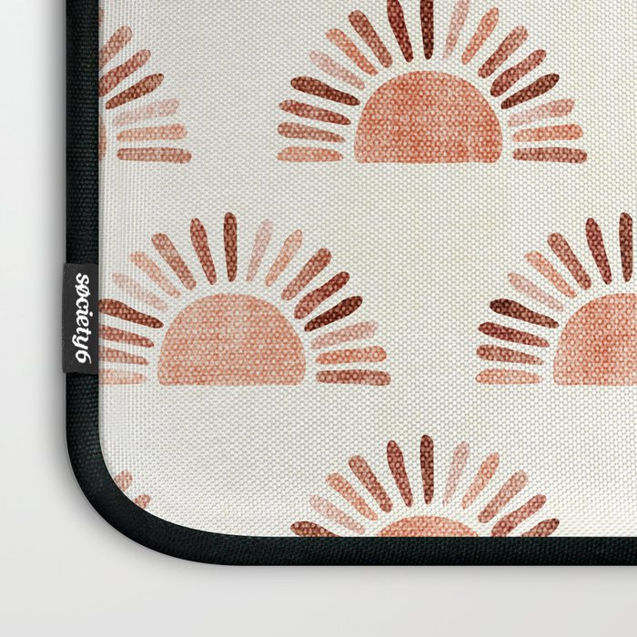 block print suns - multi colored terra cotta Laptop Sleeve Gallery Image 3