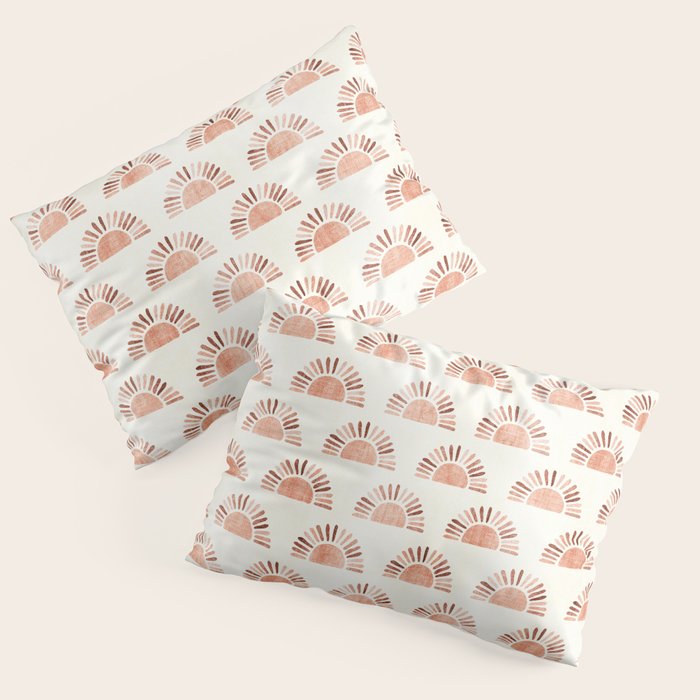 block print suns - multi colored terra cotta Pillow Sham Gallery Image 3