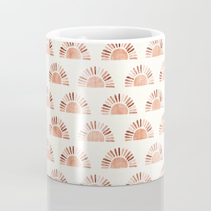 block print suns - multi colored terra cotta Coffee Mug Gallery Image 4