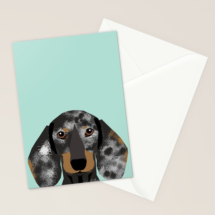 Doxie Dachshund merle dapple dog cute must have dog accessories dog gifts cute doxies dachshunds des Stationery Card Gallery Image 2