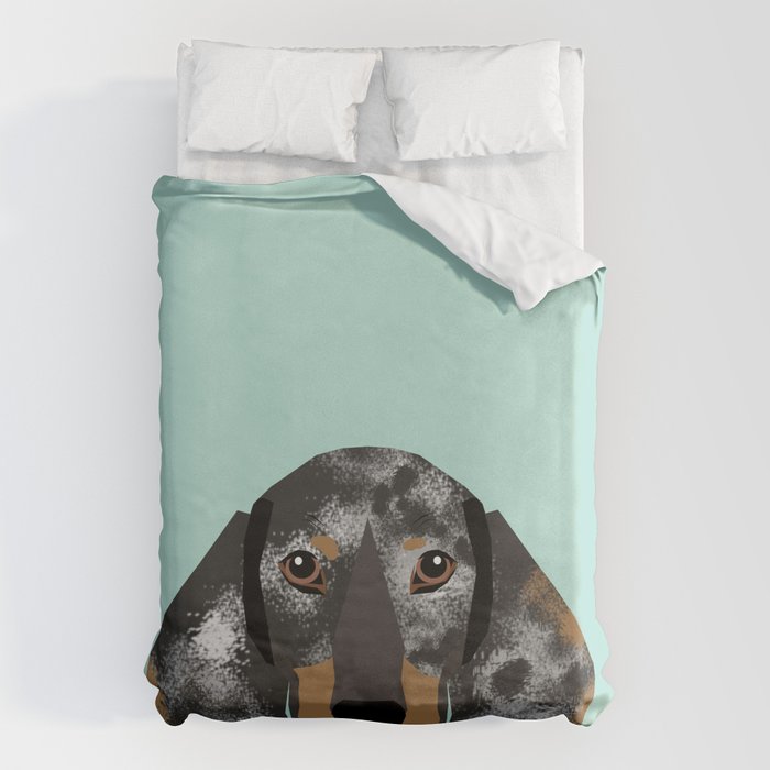 Doxie Dachshund merle dapple dog cute must have dog accessories dog gifts cute doxies dachshunds des Duvet Cover Gallery Image 1