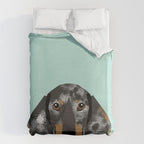 Doxie Dachshund merle dapple dog cute must have dog accessories dog gifts cute doxies dachshunds des Duvet Cover Gallery Image 6