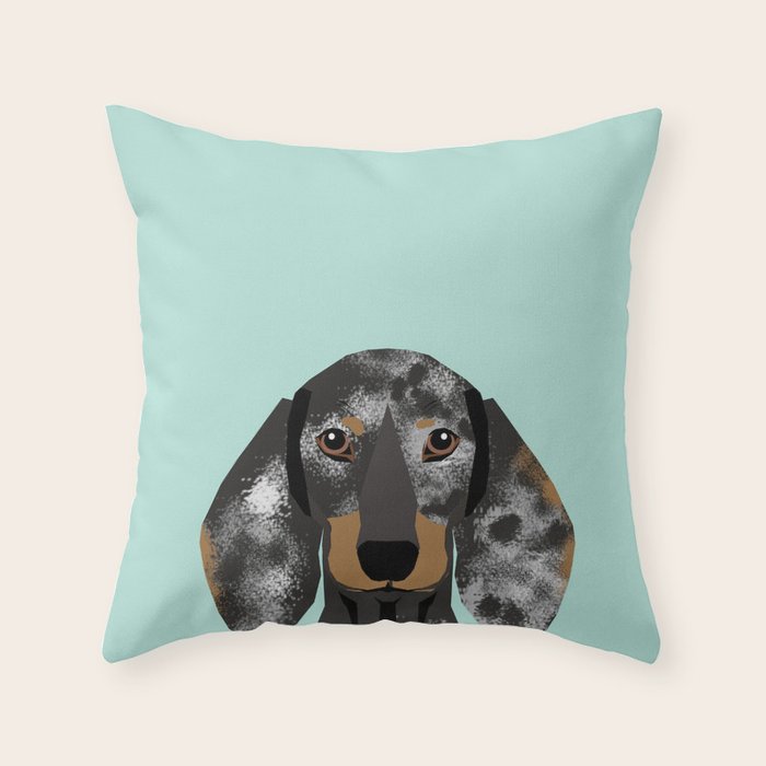Doxie Dachshund merle dapple dog cute must have dog accessories dog gifts cute doxies dachshunds des Throw Pillow Gallery Image 6