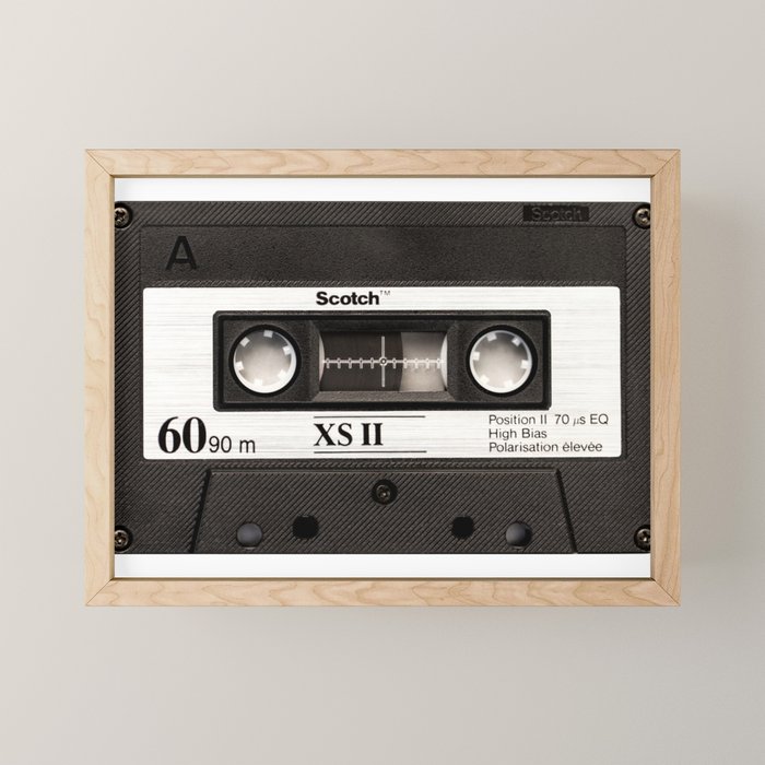 Cassette Tape Black And White #decor #society6 #buyart Mini Art Print Gallery Image 1