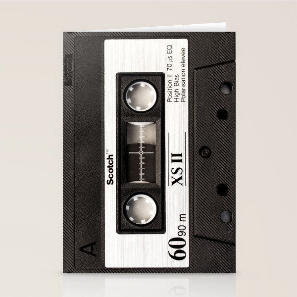 Cassette Tape Black And White #decor #society6 #buyart Stationery Card Gallery Image 2