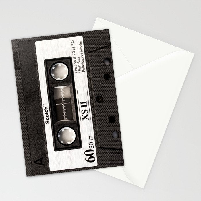 Cassette Tape Black And White #decor #society6 #buyart Stationery Card Gallery Image 2